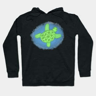 Happy Sea Turtle Illustration Hoodie